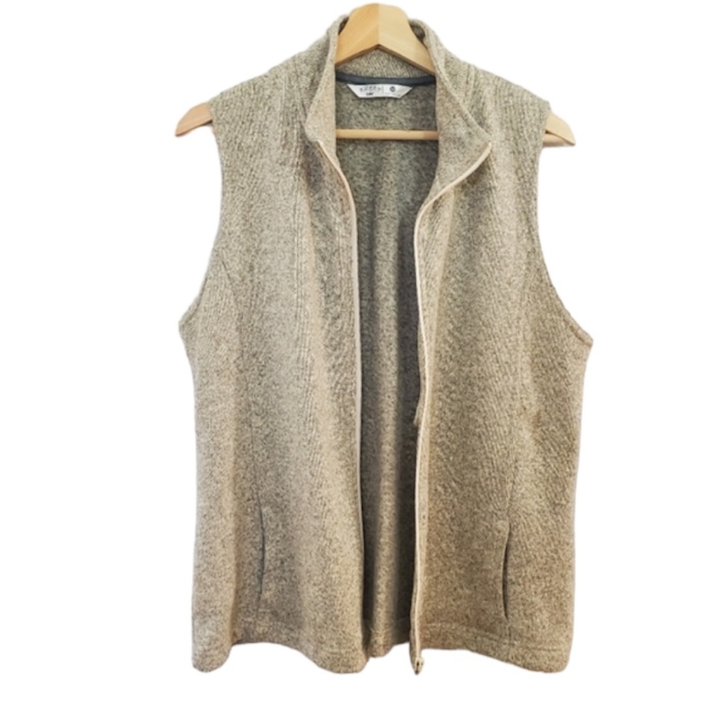 Oatmeal Zip-up Knit Vest sz M (fits like a large)